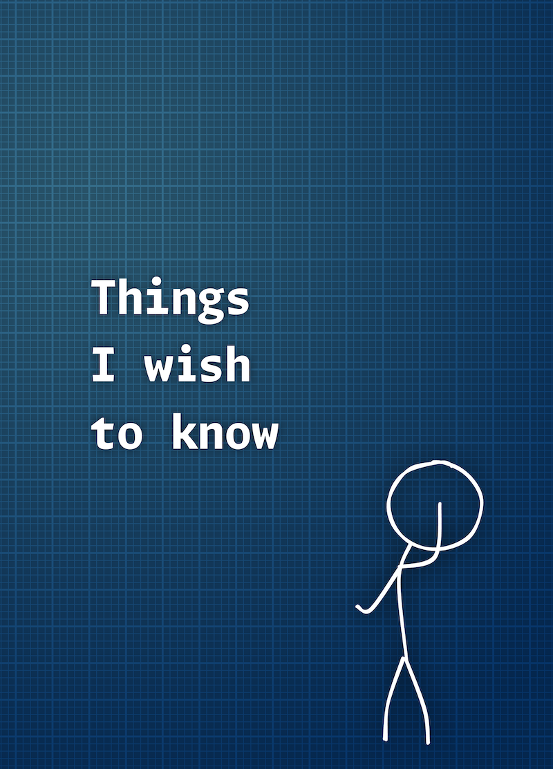 Things I wish to know: notebooks cover image